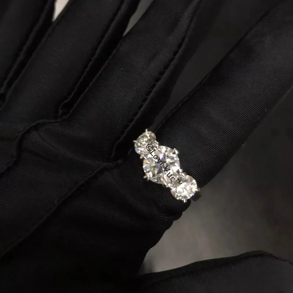 Certified 5ct. t.w. Diamond Three-stone Brilliant Cut Engagement Ring - Picture 6 of 16